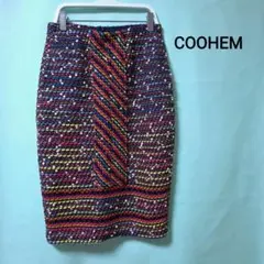 COOHEM マルチカラー ひざ丈スカート