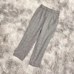 未使用級『Vis』ヴィス　テーパードパンツ　格子柄　グレンチェック　グレー(S)