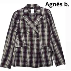 アニエスベー チェックジャケット Agnes b PARIS テーラード 3