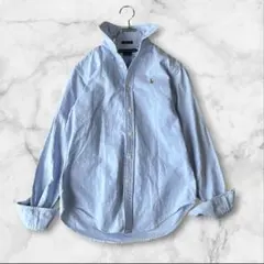 定番 Ralph Lauren オックスフォード 長袖BD シャツ 水色 (L)のサムネイル