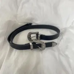 ウエスタンベルト 黒 シンプル 男女兼用 アメカジ 古着 ブラック カジュアル