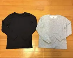 ユニクロ極暖　長袖Tシャツ２枚セット 黒 グレー