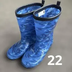 美品　キッズ レインブーツ カモフラージュ柄 22cmのサムネイル