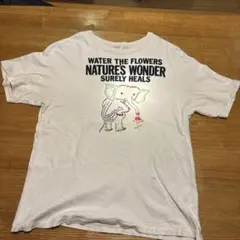 デニムダンガリー　L 02 象プリント ホワイト Tシャツ