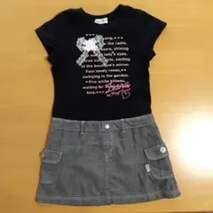 ⭐メゾピアノ⭐一体型ワンピース 黒 110 120 姉妹お揃い