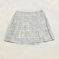 【バナナリパブリック】ひざ丈 プリーツ フレアスカート（S）ボーダー フェミニン