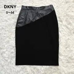 DKNY タイトスカート 合皮　黒 ブラック　S-M相当のサムネイル