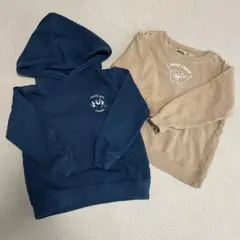 テビロック　グリーンベージュ　パーカートレーナースウェット裏起毛