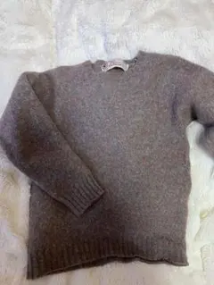 ウール混紡 グレー系 クルーネックセーター