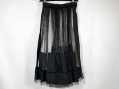 【正規】極美品 ルイヴィトン ロング プリーツ レース チュール スカート 34のサムネイル