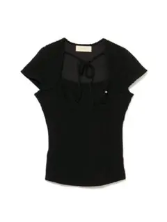 ANDMARY Avrill ribbon tops BLACK - メルカリ