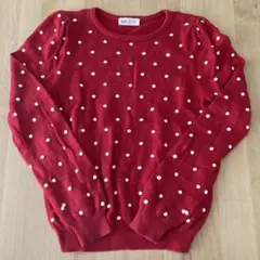 H&M 赤いドット柄セーター EUR 134/140㎝