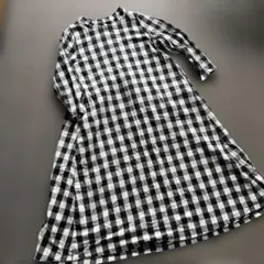 antiquaチェック柄シャツワンピース