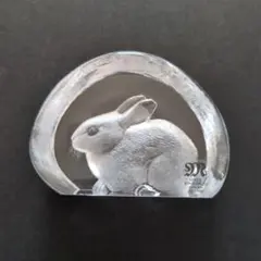 マッツジョナサン ガラス　置物　ウサギペーパーウエイト うさぎ