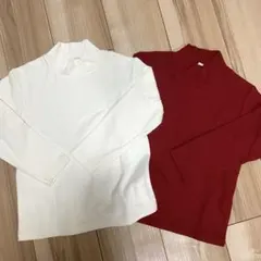 【新品未使用】UNIQLOヒートテックリブ ハイネックTシャツ110㎝2枚セット