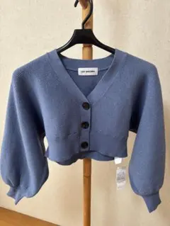 【新品】LILY BROWN ブルー クロップドカーディガン