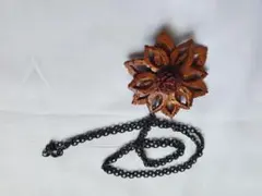 ハンドメイド 木の実 ナチュラル 花 ペンダント ネックレス エスニック