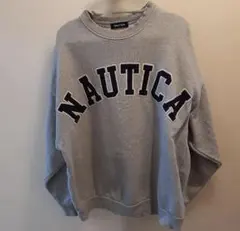NAUTICA グレー ロゴ入り トレーナー　スウェット