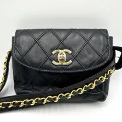 激レア CHANEL ビコローレ 2wayボディバッグ ラムスキン ターンロック