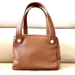 JRA認定 シャークスキン ハンドバッグ フォーマル ボックス 茶色 高級