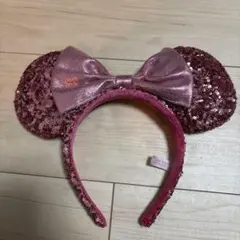 ミニー耳カチューシャ ピンク スパンコール