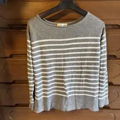 INED ボーダーニット グレー、ホワイト 9号