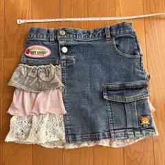 値下げ！デニムスカート　可愛いレース付き