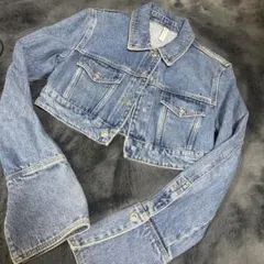 ZARA デニムブルー クロップドジャケット S