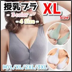 ノンワイヤー授乳ブラ マタニティ ブラジャー 授乳用 コットン ＸＬグレー Y