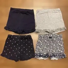 プティマイン　90サイズ　フリル付きショートパンツ4点セット