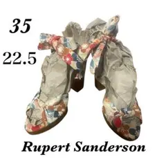 【新品未使用】Rupert Sanderson ボタニカル柄 リボンサンダル35のサムネイル