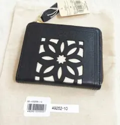 ★新品未使用★genten 二つ折り財布 ブラック カットワーク