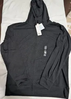 エアリズムUVカットフルジップパーカ長袖XL Black