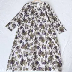 【新品タグ付】ELLIFE エリフェ ナチュラン ロングワンピース 花柄 麻