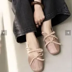 LE TALON ルタロン Lダブルリボンバレリーナ ピンクのサムネイル
