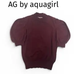 【良品】AG by aquagirl ボリュームスリーブニット M ワインレッドのサムネイル