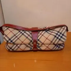 BURBERRYチェック柄キャンバスハンドバッグ