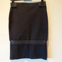 ZARA タイトスカート ブラック メッシュ切替のサムネイル