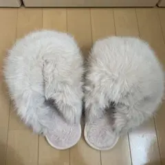 ファーサンダル ルームシューズ ベージュ