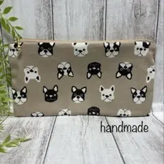 【ハンドメイド】フレンチブルドッグ☆ポーチ 通帳ポーチ マスクポーチ お札入れ