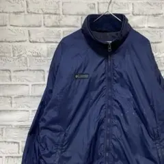 コロンビア　マウンテンパーカー中綿ネイビーL ロゴ刺繍アウトドア903