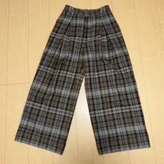 Journal Standardチェック柄 ワイドパンツ ブラウン系