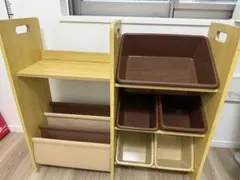 수납 상자가 달린 나무 선반, 그림책 선반, 장난감 케이스
