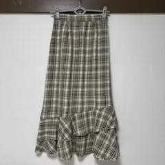 MAJESTIC LEGON ブラウンチェックロングスカート