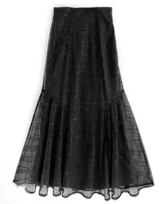 【新品タグ付き】GRL ティアードロングスカート 黒