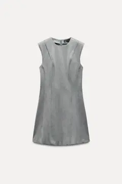 ZARA ノースリーブミニワンピース XS グレー