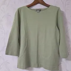 Eddie Bauer くすみグリーン 五分袖 Tシャツ Sサイズ