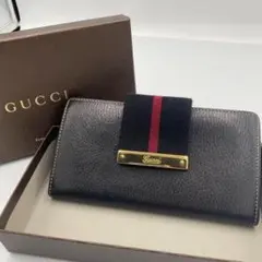！美品！　GUCCI グッチ　長財布　折り財布　ブラック　レザー