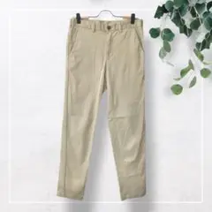 【GU】ストレッチスリムチノパンツ(73)メンズ　テーパードパンツ　薄ベージュ