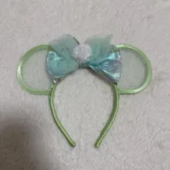 ミッキー型耳付きカチューシャ ミントグリーン